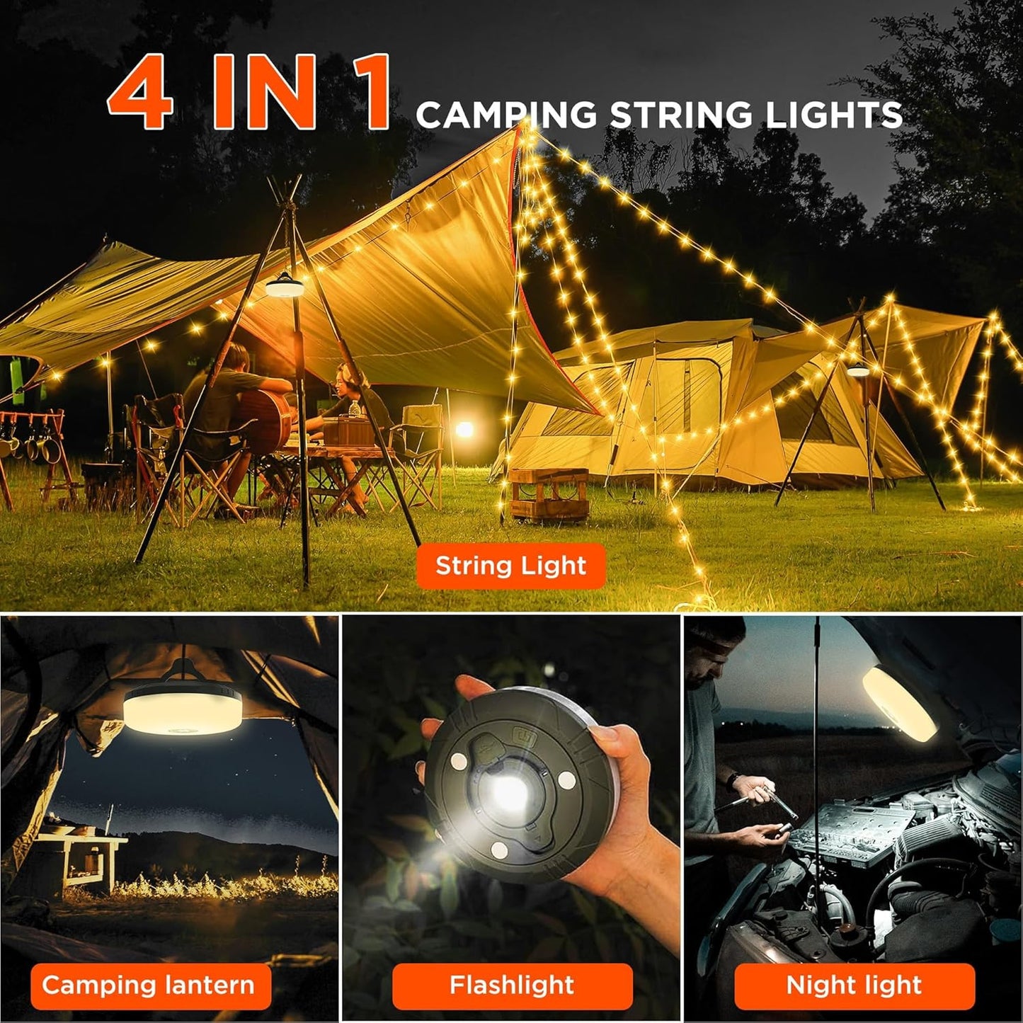 ✨4 in 1 Camping String Lights